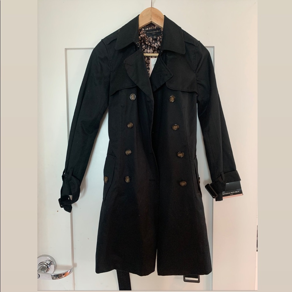 Petite belted trench coat